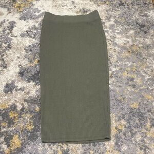 Body con olive green pencil skirt